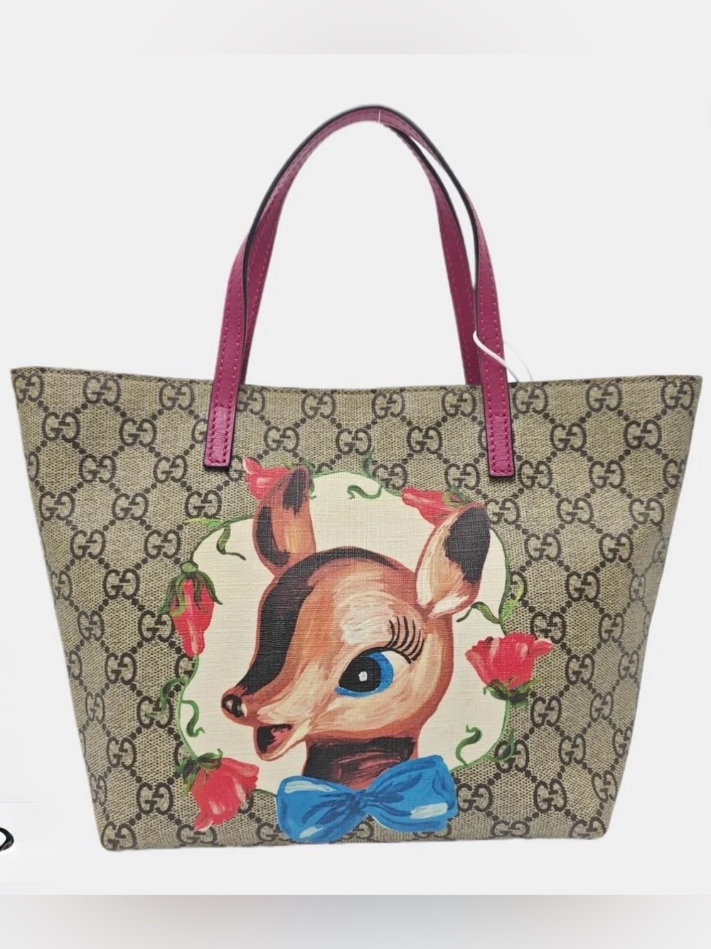 Gucci 2018 Nathalie Lété Fawn GG Supreme Tote